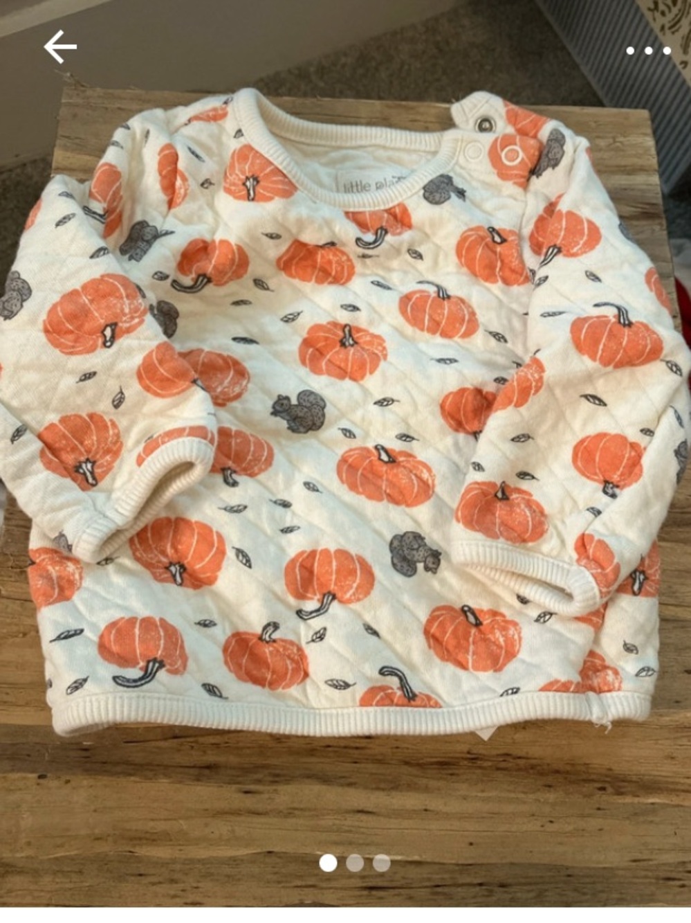 Quilted Pumpkin Print Kids Pullover Sweatshirt - White & Orange